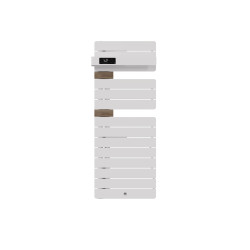 THERMOR - Sèche-serviettes connecté Allure 4 étroit 500W Blanc mat/Chêne Mat à gauche - 483360