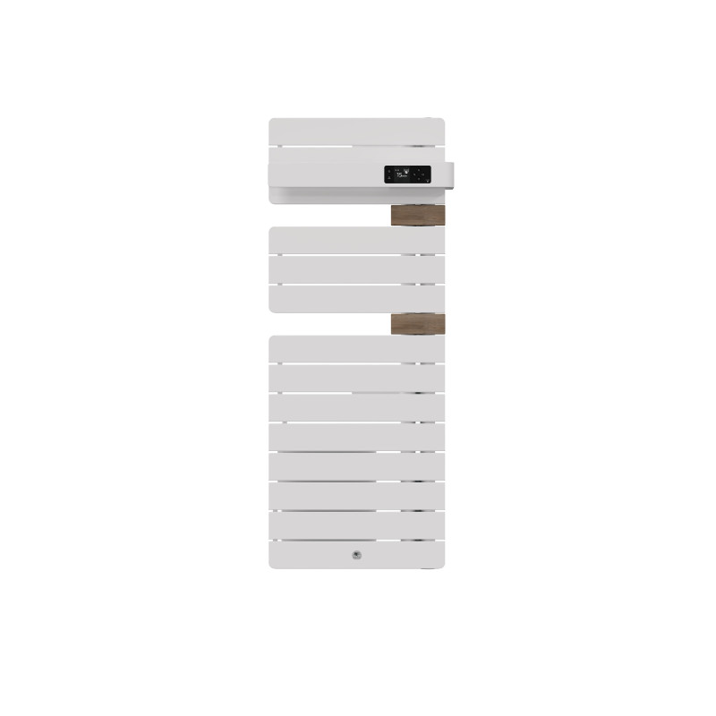 THERMOR - Sèche-serviettes connecté Allure 4 étroit avec soufflerie 1500W Blanc mat/Chêne Mat à droite - 483377