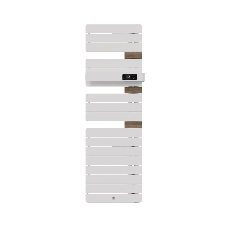 THERMOR - Sèche-serviettes connecté Allure 4 étroit 600W Blanc mat/Chêne Mat à droite - 483393