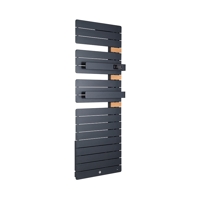 THERMOR - Sèche-serviettes connecté Allure Virtuose avec soufflerie 1750W Ardoise/Chêne Mat à droite - 483140