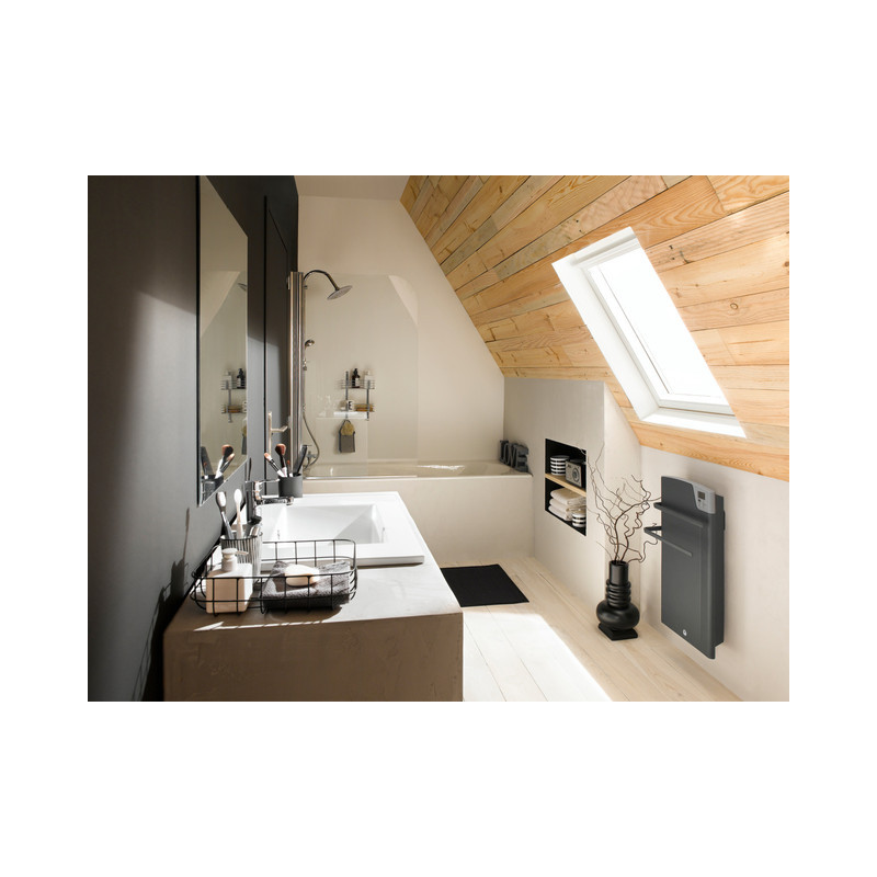 THERMOR - Sèche-serviettes Majorque digital avec soufflerie 1400W gris ardoise - 493124