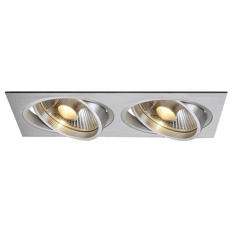 Spot encastré NEW TRIA 300 intérieur double rectangle alu GU10 75W IP 20 - SLV - 111382
