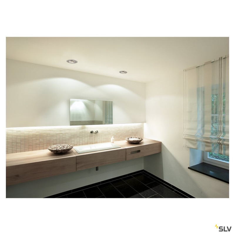 Spot encastré NEW TRIA 150 intérieur simple rond blanc GU10 75W IP 20 - SLV - 113540