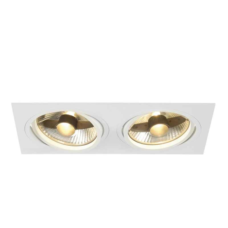 Spot encastré NEW TRIA 300 intérieur double carré blanc GU10 75W IP 20 - SLV - 113841