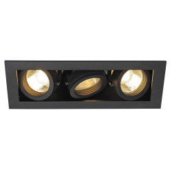 Spot encastré intérieur KADUX triple noir mat GU10/QPAR51 3x 50W max - SLV - 115530
