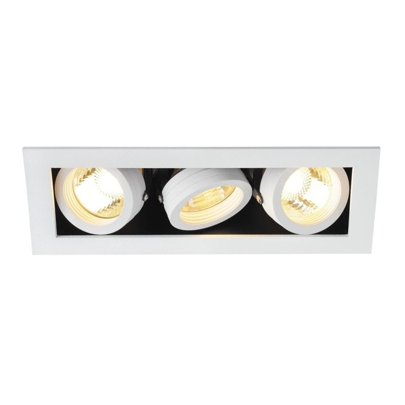 Spot encastré intérieur KADUX triple blanc mat GU10/QPAR51 3x 50W max - SLV - 115531
