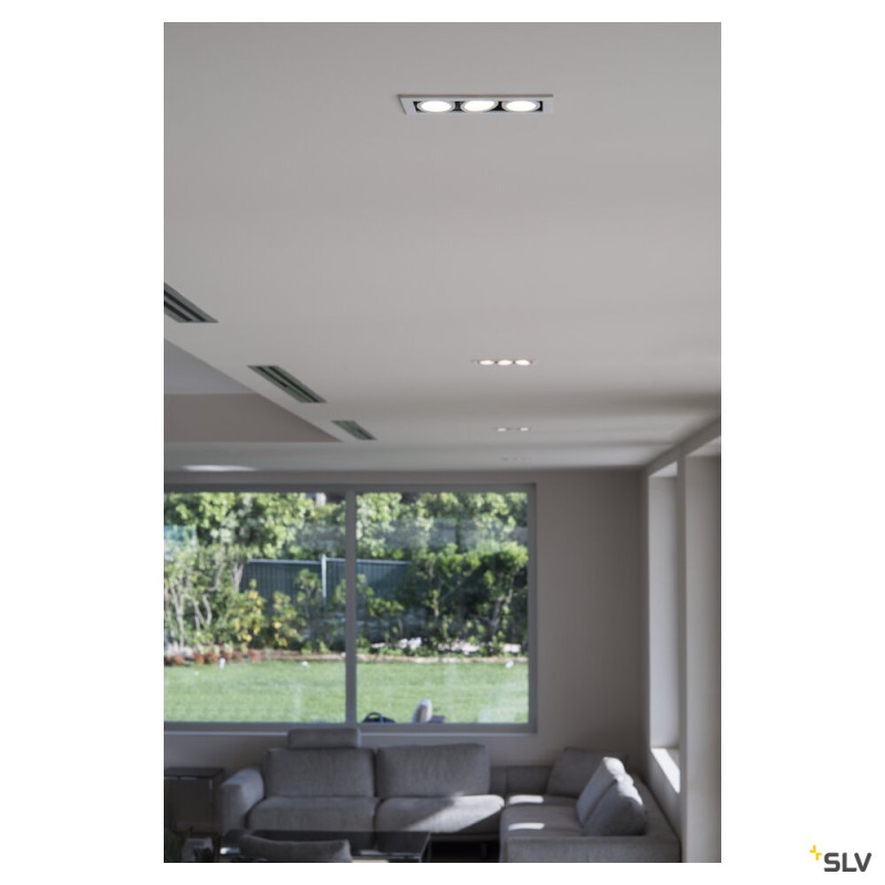 Spot encastré intérieur KADUX triple blanc mat GU10/QPAR51 3x 50W max - SLV - 115531
