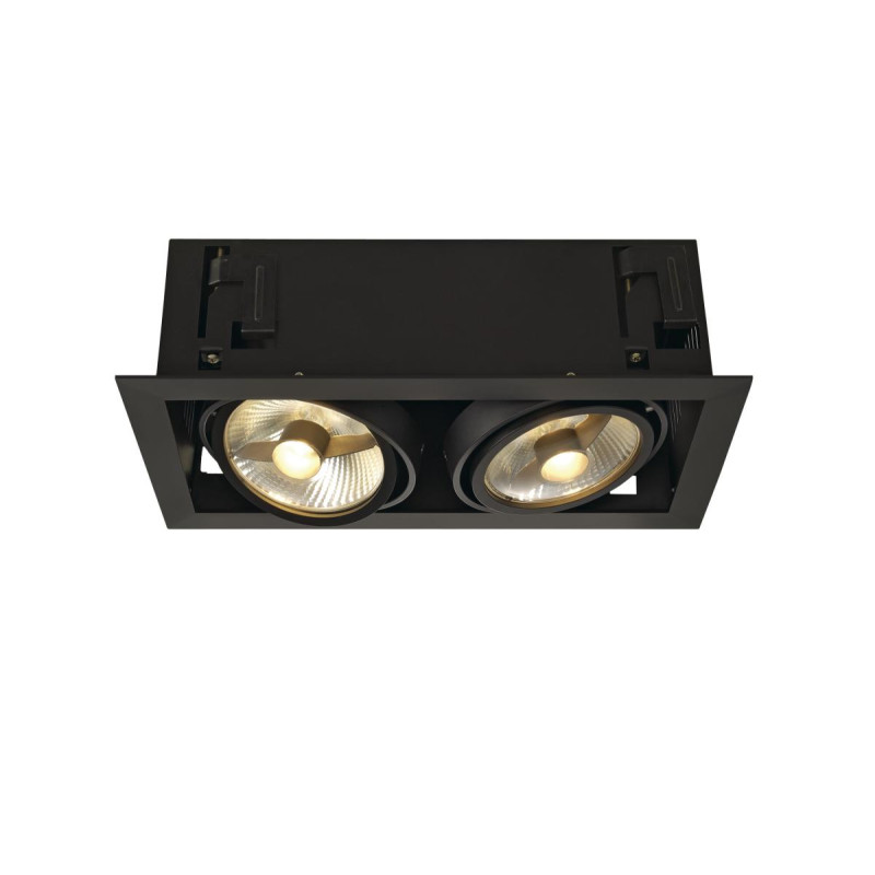Spot encastré intérieur KADUX double noir mat GU10/QPAR111 2x 75W max - SLV - 115550