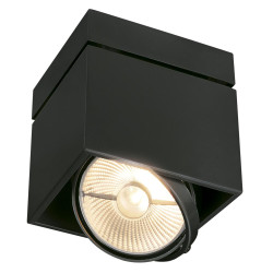 Plafonnier intérieur KARDAMOD simple carré noir mat GU10/QPAR111 75W max - SLV - 117100