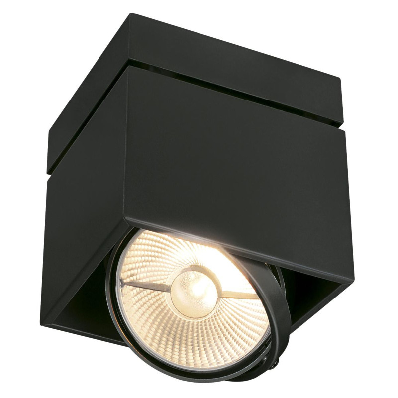 Plafonnier intérieur KARDAMOD simple carré noir mat GU10/QPAR111 75W max - SLV - 117100