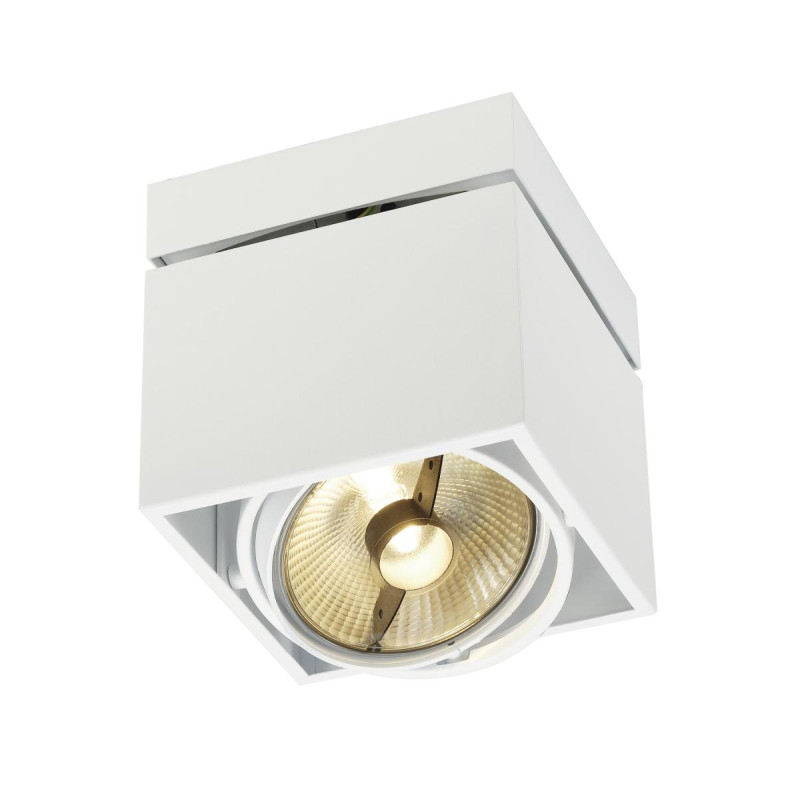 Plafonnier intérieur KARDAMOD simple carré blanc GU10/QPAR111 75W max - SLV - 117101