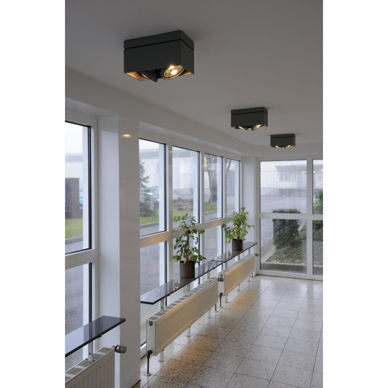 QPAR111 plafonnier KARDAMOD rectangulaire noir GU10 max. 2x75W - SLV - 117110