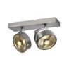 Plafonnier applique intérieur KALU double alu brossé GU10/QPAR111 2x75W max - SLV - 147316