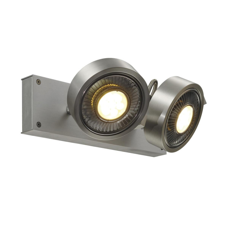 Plafonnier applique intérieur KALU double alu brossé GU10/QPAR111 2x75W max - SLV - 147316