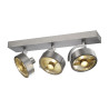 Plafonnier applique intérieur KALU triple alu brossé GU10/QPAR111 3x75W max - SLV - 147326