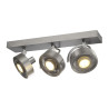 Plafonnier applique intérieur KALU triple alu brossé GU10/QPAR111 3x75W max - SLV - 147326