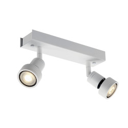 Plafonnier PURI blanc mat double GU10 max. 2x50W anneau déco inclus - SLV - 147371