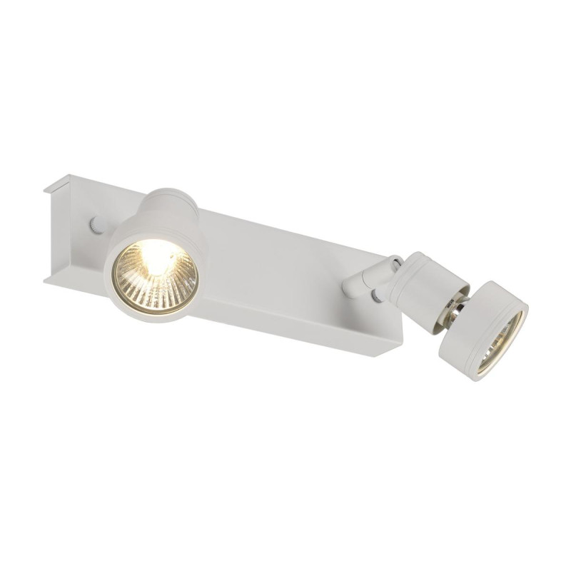 Plafonnier PURI blanc mat double GU10 max. 2x50W anneau déco inclus - SLV - 147371