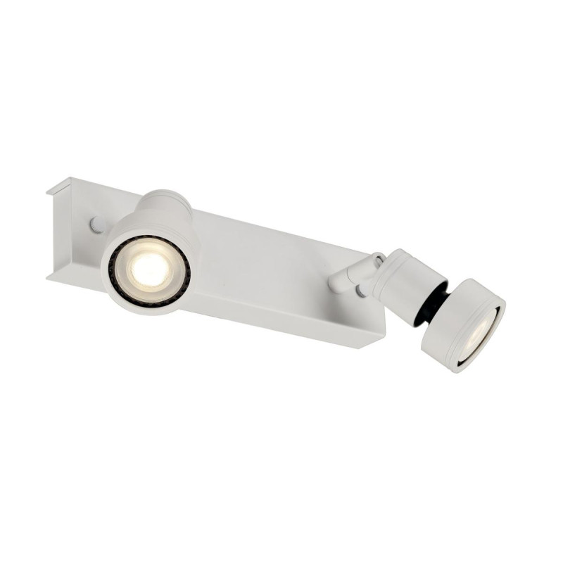 Plafonnier PURI blanc mat double GU10 max. 2x50W anneau déco inclus - SLV - 147371