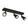 Plafonnier PURI noir mat triple GU10 max. 3x50W anneau déco inclus - SLV - 147380