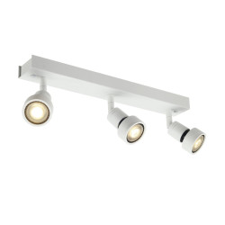 Plafonnier PURI blanc mat triple GU10 max. 3x50W anneau déco inclus - SLV - 147381
