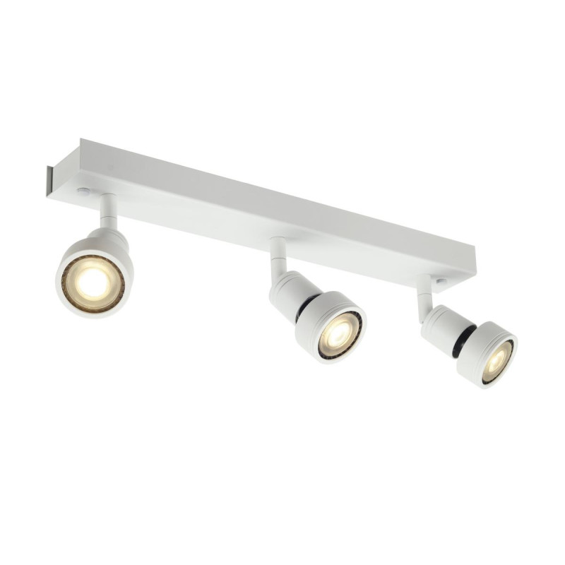 Plafonnier PURI blanc mat triple GU10 max. 3x50W anneau déco inclus - SLV - 147381