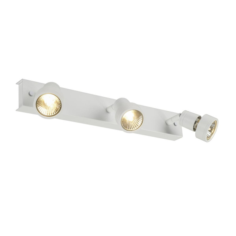 Plafonnier PURI blanc mat triple GU10 max. 3x50W anneau déco inclus - SLV - 147381