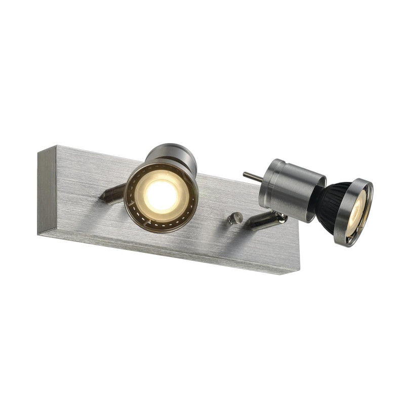 Applique et plafonnier ASTO double alu brossé 2x GU10 max. 75W - SLV - 147442