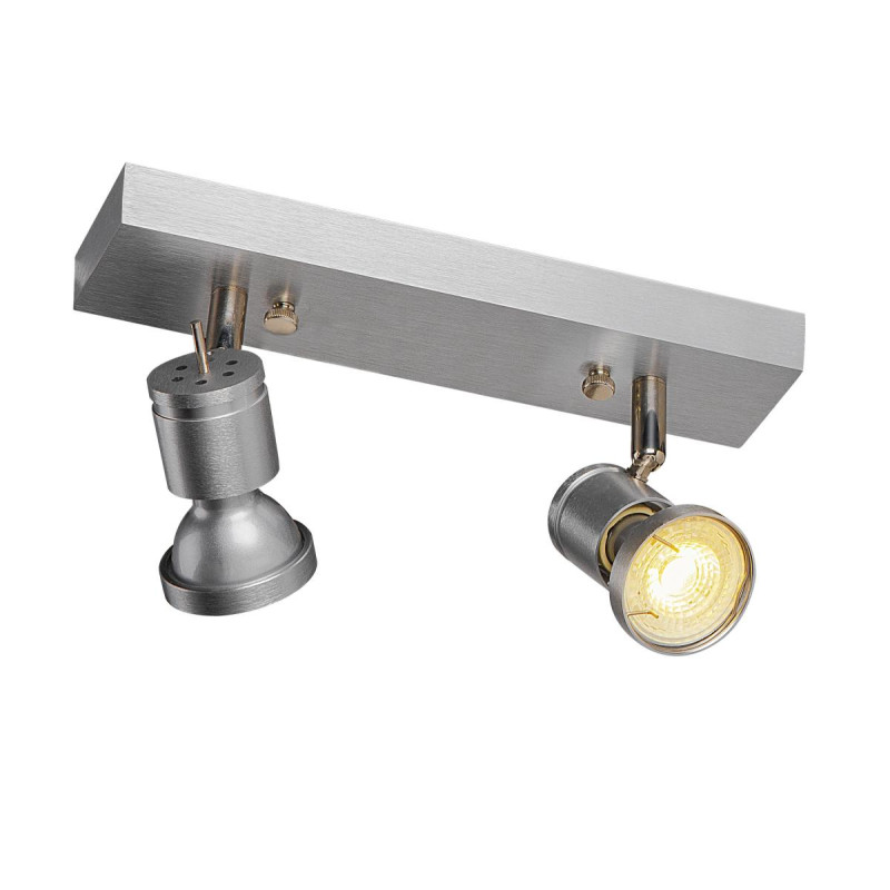 Applique et plafonnier ASTO double alu brossé 2x GU10 max. 75W - SLV - 147442