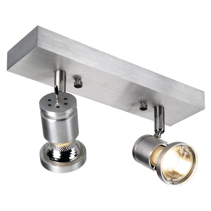 Applique et plafonnier ASTO double alu brossé 2x GU10 max. 75W - SLV - 147442