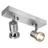 Applique et plafonnier ASTO double alu brossé 2x GU10 max. 75W - SLV - 147442