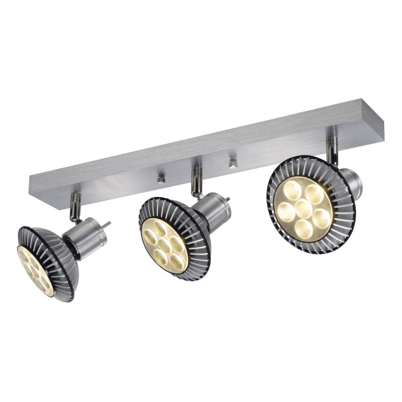 Applique et plafonnier ASTO triple alu brossé 3x GU10 max. 75W - SLV - 147443
