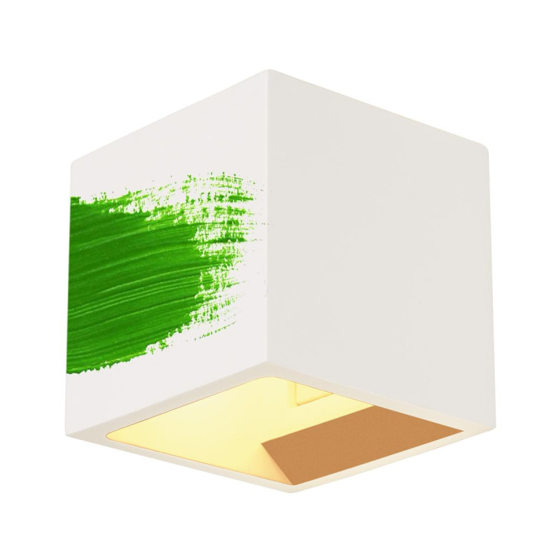 Applique intérieure PLASTRA cube blanc G9/QT14 42W max plâtre - SLV - 148018