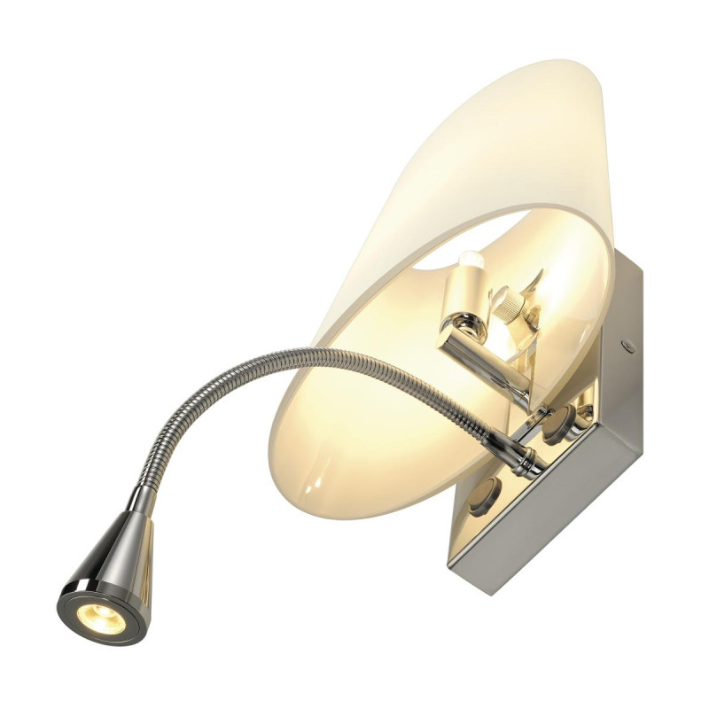 Applique COUPA FLEX chrome verre satiné 1xG9 max. 40W 3W LED - SLV - 149452