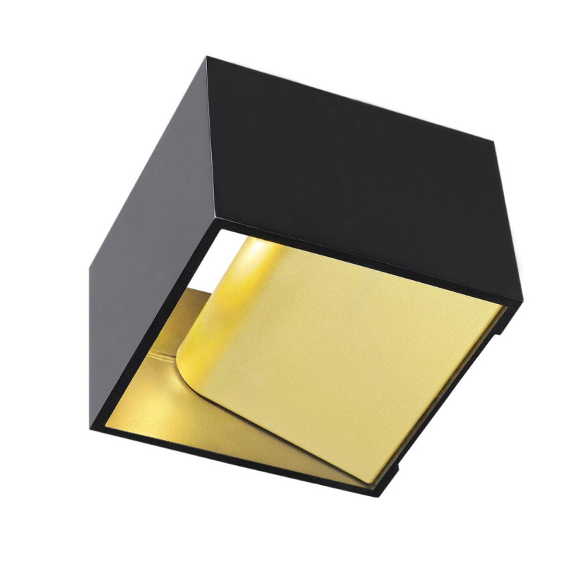 Applique intérieure LOGS IN carré noir/laiton LED 69W 3000K - SLV - 151320