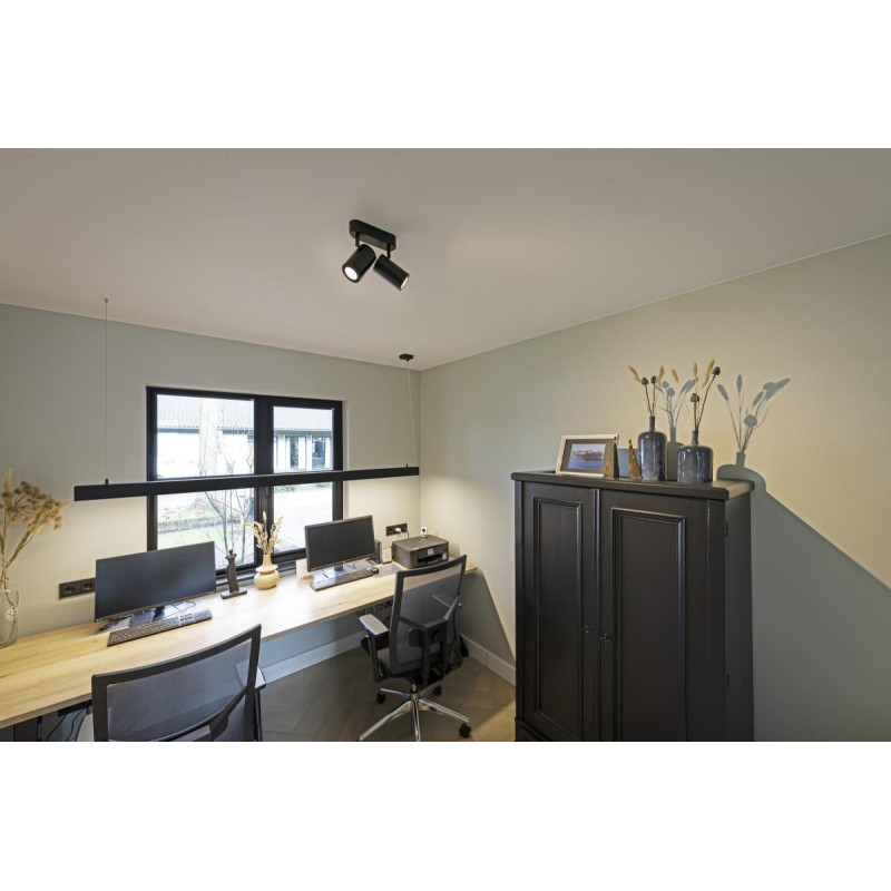 Applique et plafonnier ENOLA B spot 2 noir GU10 max. 2x50W - SLV - 152020