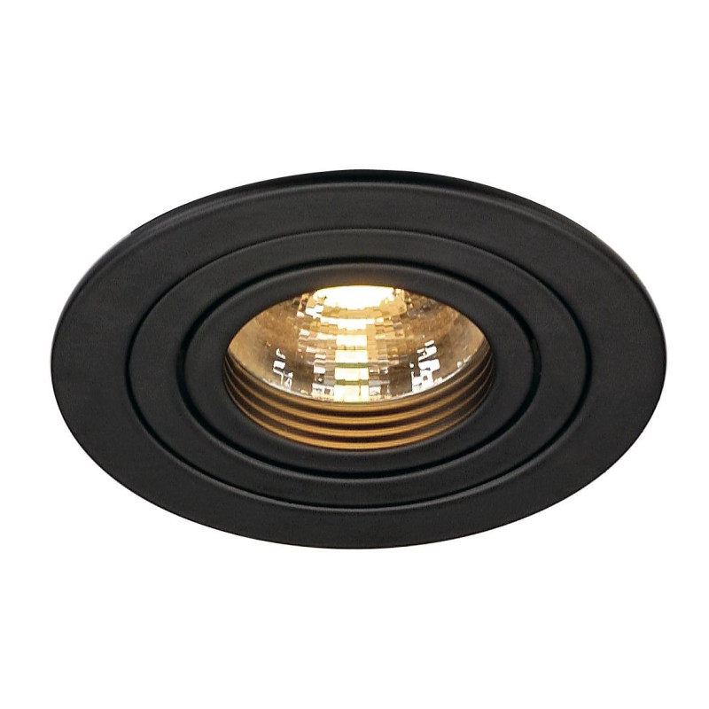 Spot encastré intérieur PIREQ rond noir mat GU10/QPAR51 50W max - SLV - 199980