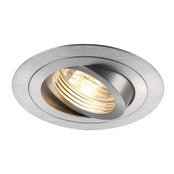 Spot encastré intérieur PIREQ rond alu brossé GU10/QPAR51 50W max - SLV - 199986