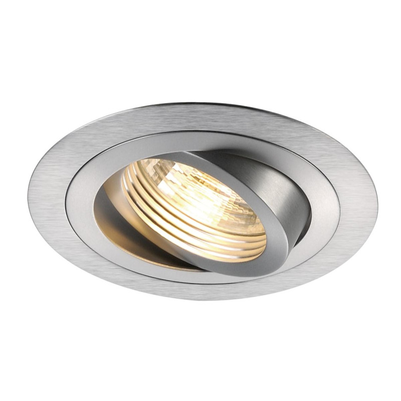 Spot encastré intérieur PIREQ rond alu brossé GU10/QPAR51 50W max - SLV - 199986