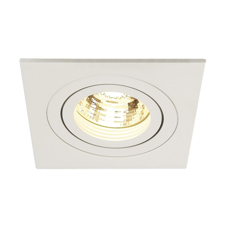 Spot encastré intérieur PIREQ carré blanc mat GU10/QPAR51 50W max - SLV - 199991