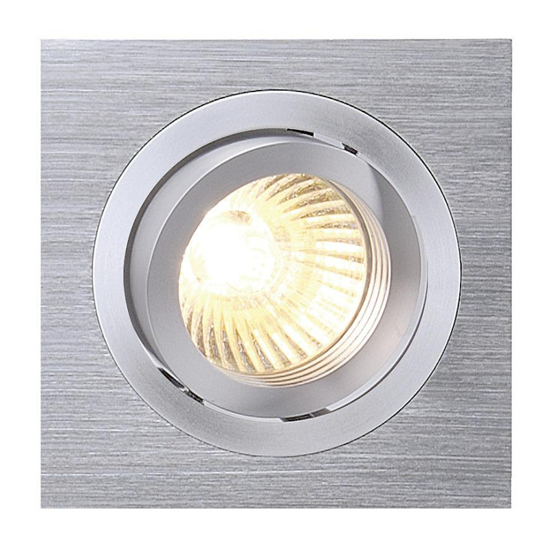 Spot encastré intérieur PIREQ carré alu brossé GU10/QPAR51 50W max - SLV - 199996