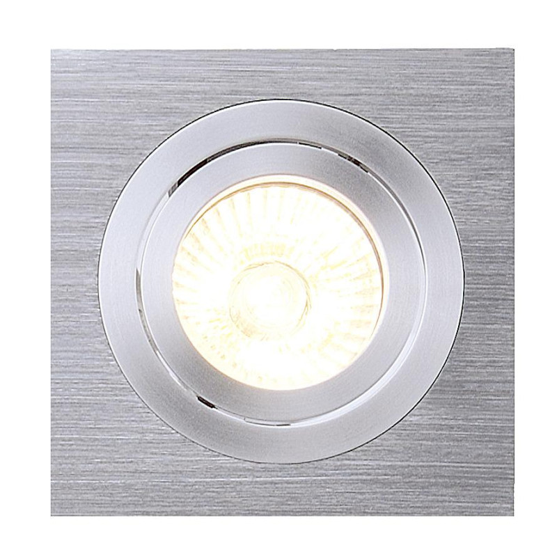 Spot encastré intérieur PIREQ carré alu brossé GU10/QPAR51 50W max - SLV - 199996