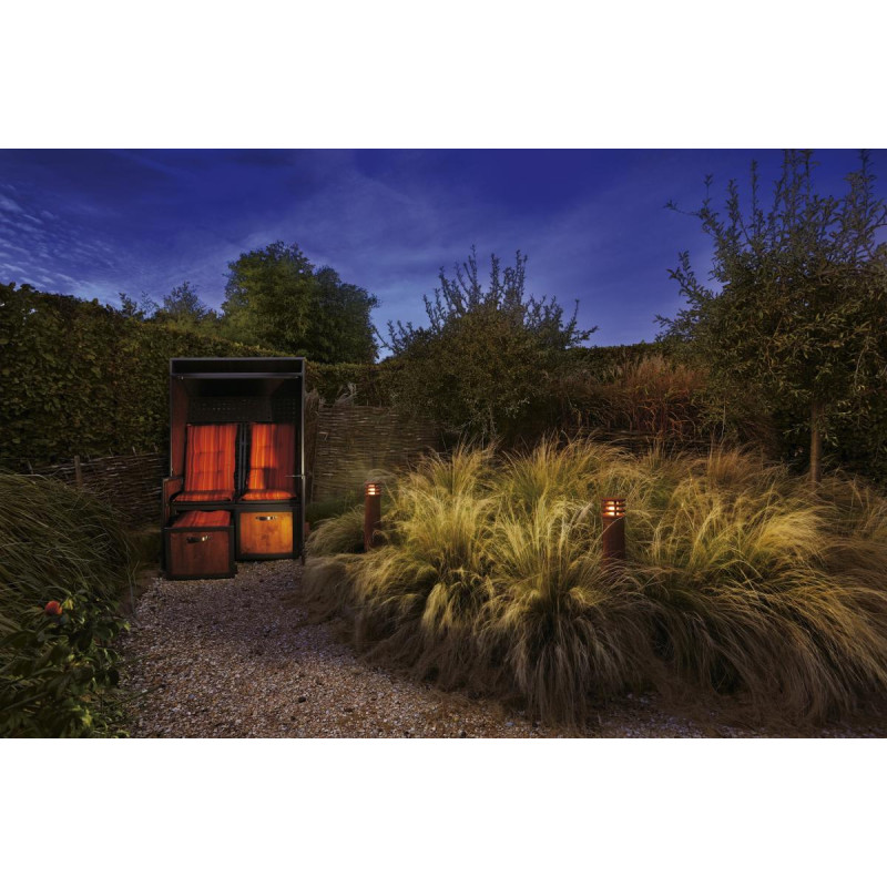 Borne extérieure RUSTY® 70 ronde fonte rouillée E27 11W max IP55 bord mer - SLV - 229021