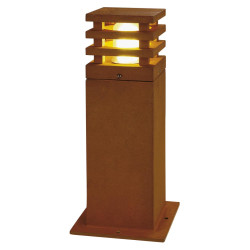 Borne extérieure carrée RUSTY® 40 fonte rouillée E27 11W max IP55 bord mer - SLV - 229420
