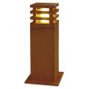 Borne extérieure carrée RUSTY® 40 fonte rouillée E27 11W max IP55 bord mer - SLV - 229420