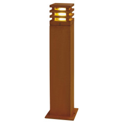 Borne extérieure carrée RUSTY® 70 fonte rouillée E27 11W max IP55 bord mer - SLV - 229421
