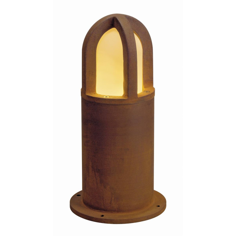 Borne extérieure RUSTY® CONE 40 fonte rouillée E27 11W max IP54 bord mer - SLV - 229431