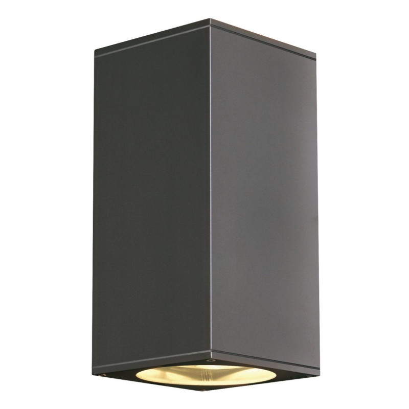 Applique BIG THEO UP/DOWN carré gris QPAR111 max. 2x75W - SLV - 229575