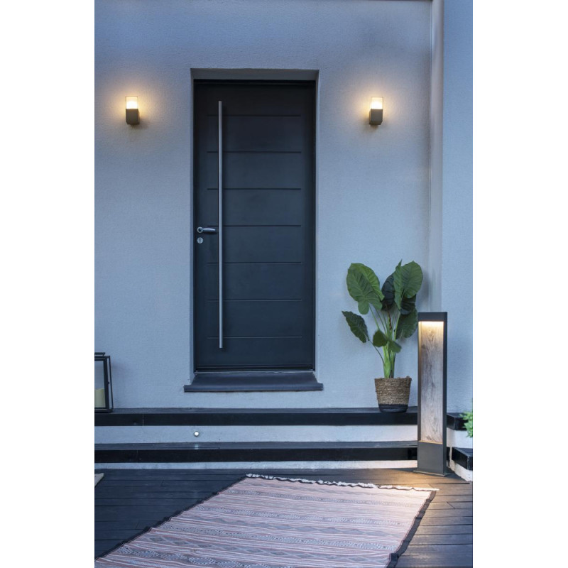 Applique extérieure carrée GRAFIT gris E27 11W max IP44 - SLV - 231205