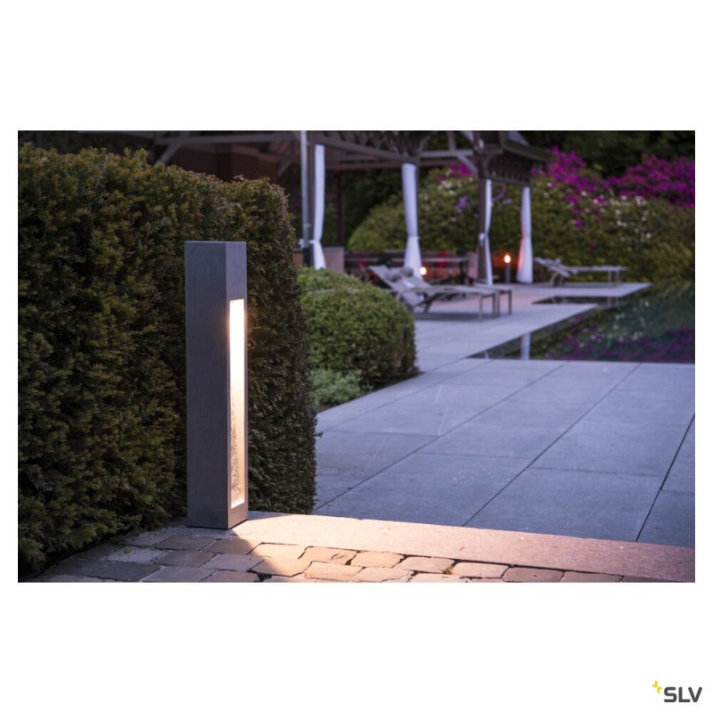Borne extérieure ARROCK STONE 50 gris LED 9W 3000K IP55 basalte inox 304 - SLV - 231370